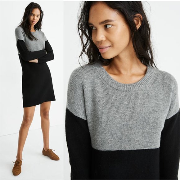 madewell colorblock sweater dress